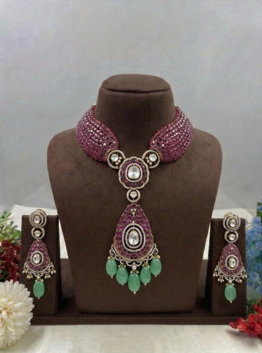 Original Viva Premium Antique Rose Victorian Necklace Set