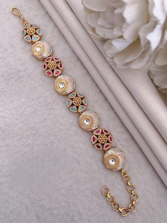 Royal Moissanite Kundan bracelet