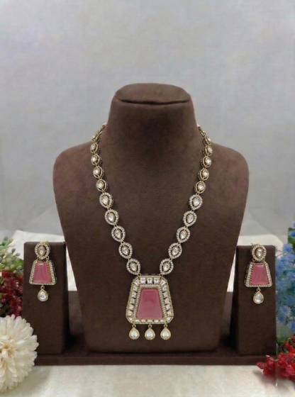Reena Mina Kari Moissanite Kundan Necklace