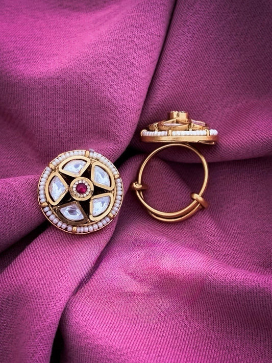 Ruhana Moissanite Kundan Fingering