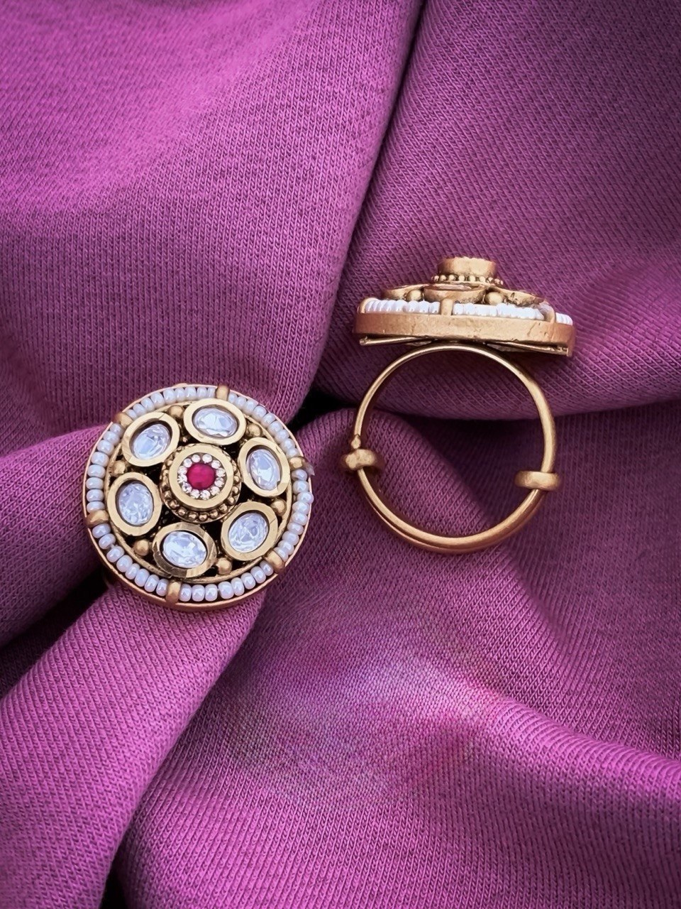 Amaze Premium Moissanite Kundan Fingering