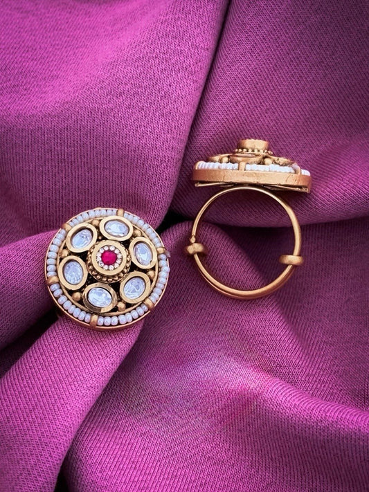 Amaze Premium Moissanite Kundan Fingering