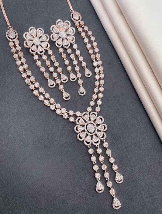 Diva Floral Drop Necklace Set
