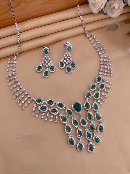 Sahira Premium Drop American Diamond Necklace