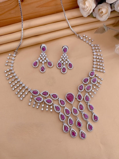 Sahira Premium Drop American Diamond Necklace
