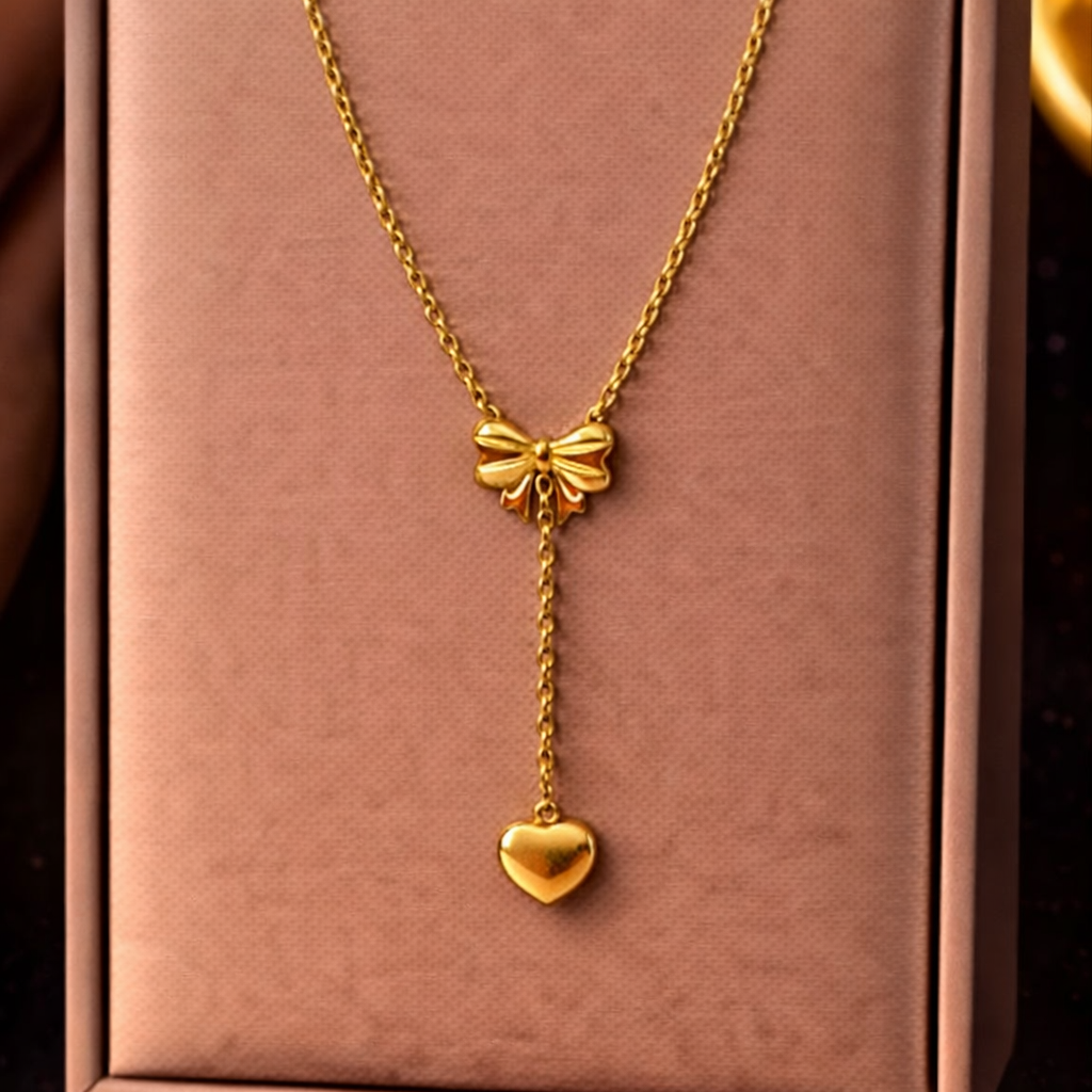 Amara Textured Gold Pendant – Abstract Radiant Heart Statement Necklace