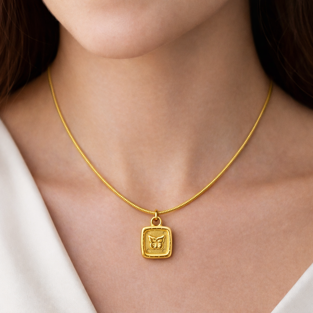 Luna Textured Gold Pendant – Abstract Crescent Moon Statement Necklace