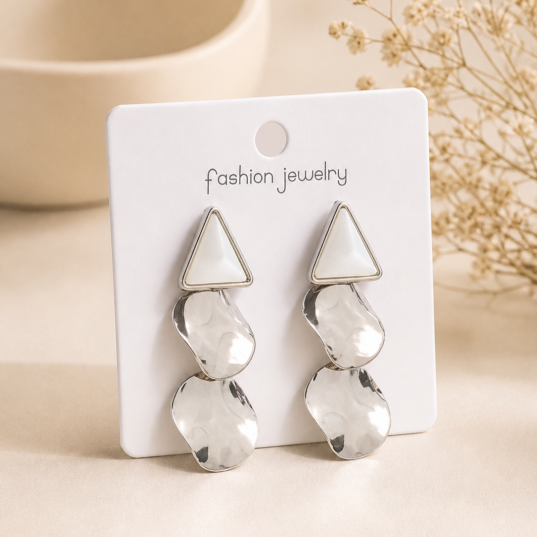 Monstera Deliciosa Textured Gold Earrings – Abstract Tropical Leaf Statement Drop Earrings