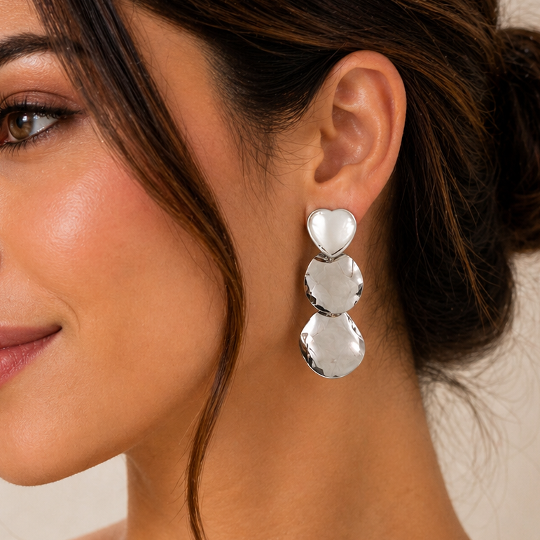 Monstera Deliciosa Textured Gold Earrings – Abstract Tropical Leaf Statement Drop Earrings