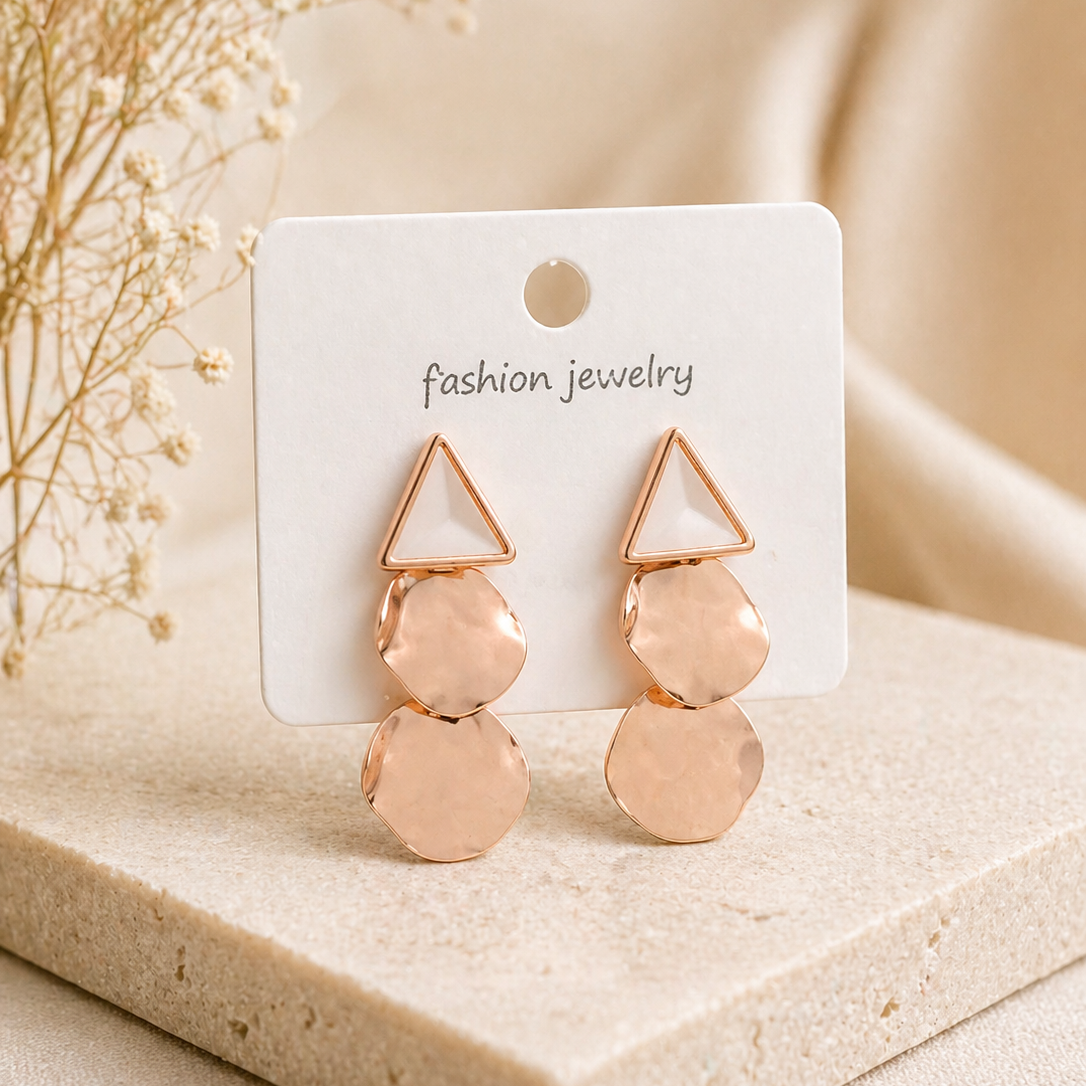 Monstera Deliciosa Textured Gold Earrings – Abstract Tropical Leaf Statement Drop Earrings