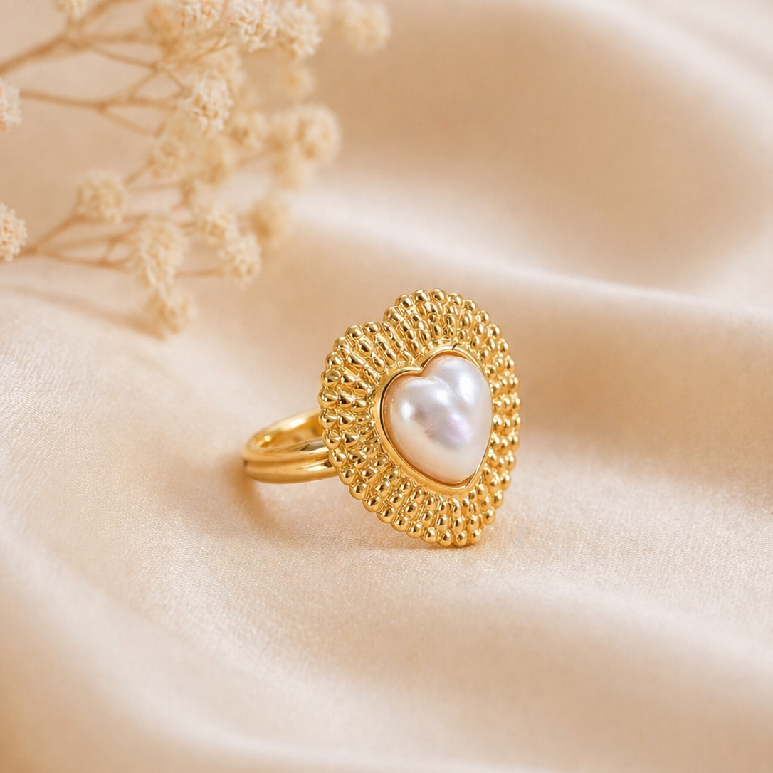 Gold Double Leaf Wrap Ring – Textured Botanical Adjustable Statement Ring