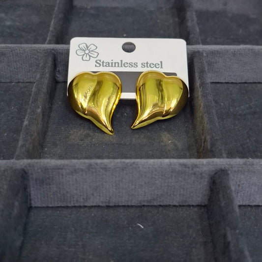 Luxury Gold Heart Shape Stainless Steel Earrings for Women