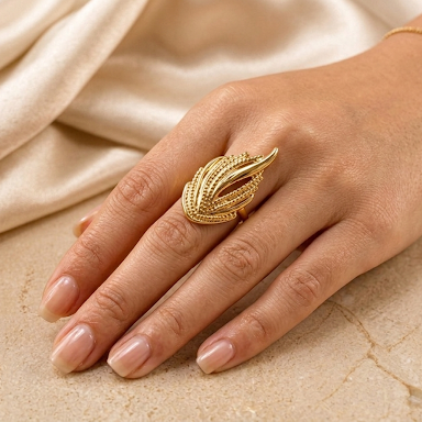 Gold Wing Statement Ring | Elegant Sculptural Jewellery for Parties & Gifting