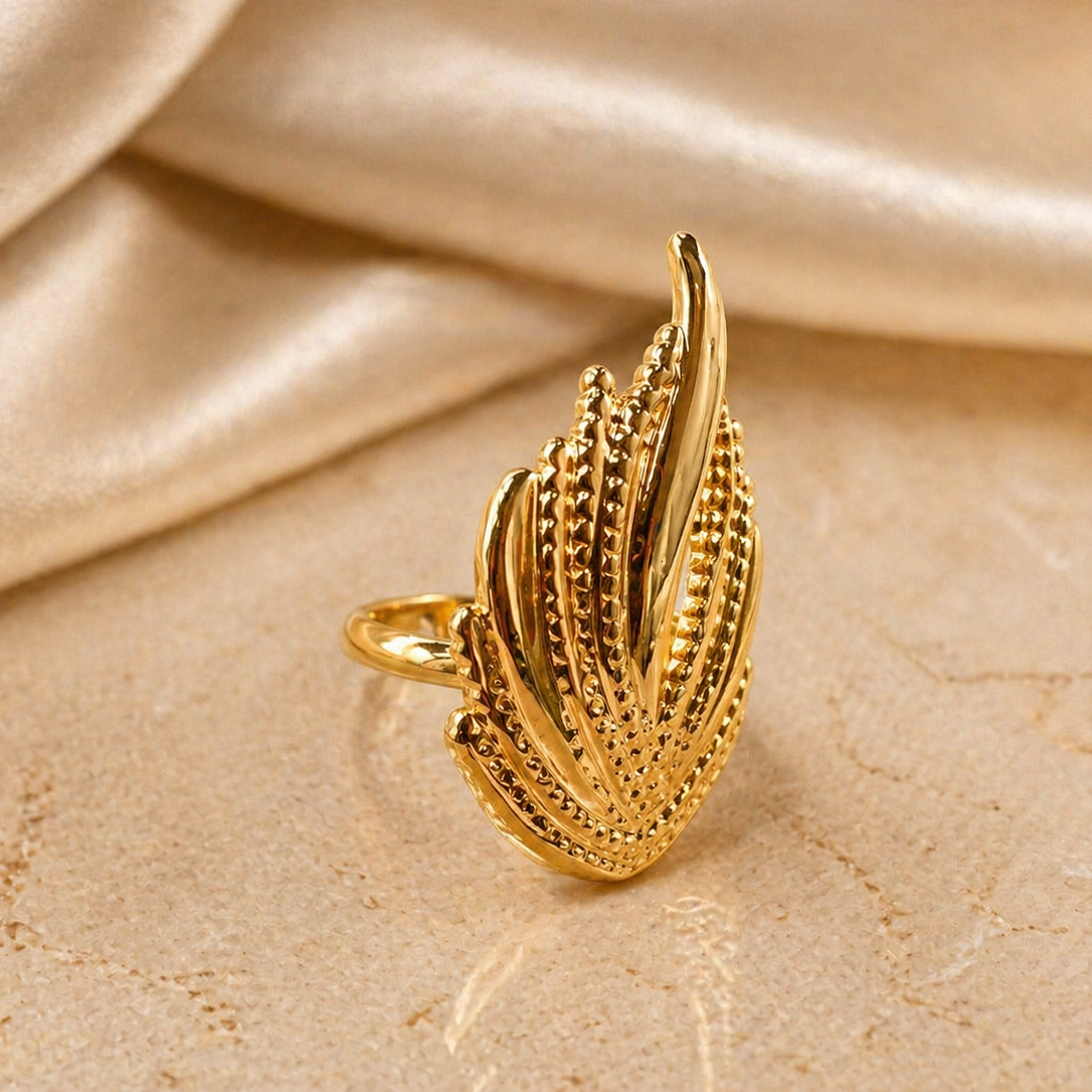 Gold Wing Statement Ring | Elegant Sculptural Jewellery for Parties & Gifting