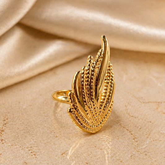 Gold Wing Statement Ring | Elegant Sculptural Jewellery for Parties & Gifting